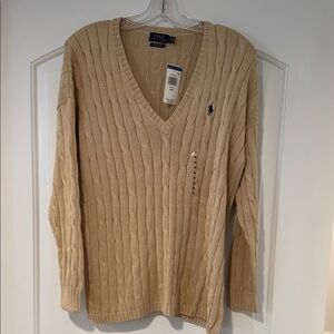 Polo by Ralph Lauren Tan Cable Knit Sweater